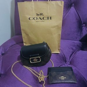Coach Crossbody with Gold chain and matching wallet
